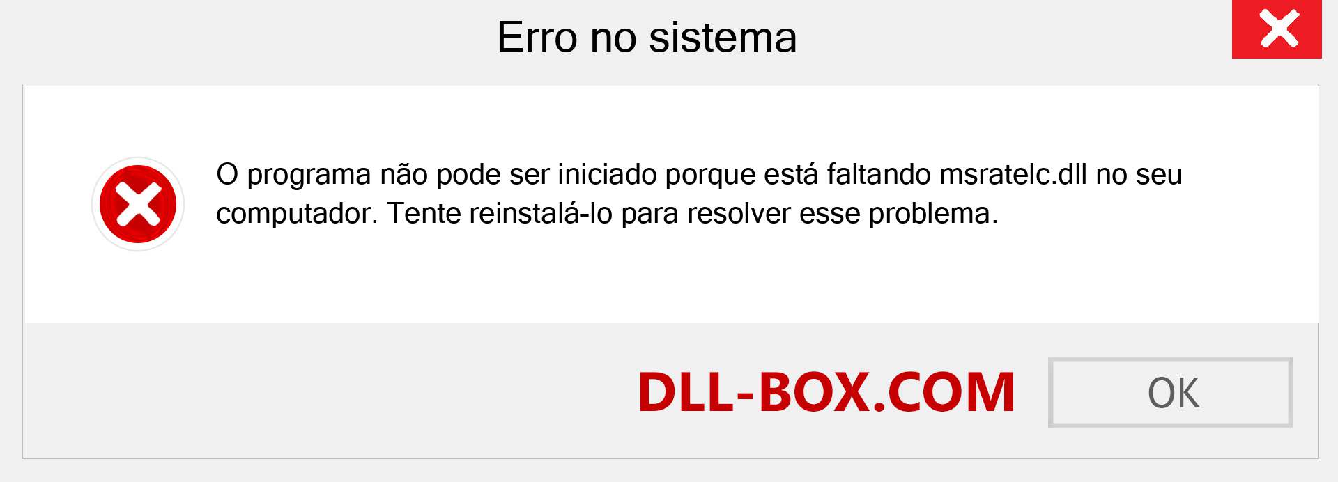 Arquivo msratelc.dll ausente ?. Download para Windows 7, 8, 10 - Correção de erro ausente msratelc dll no Windows, fotos, imagens